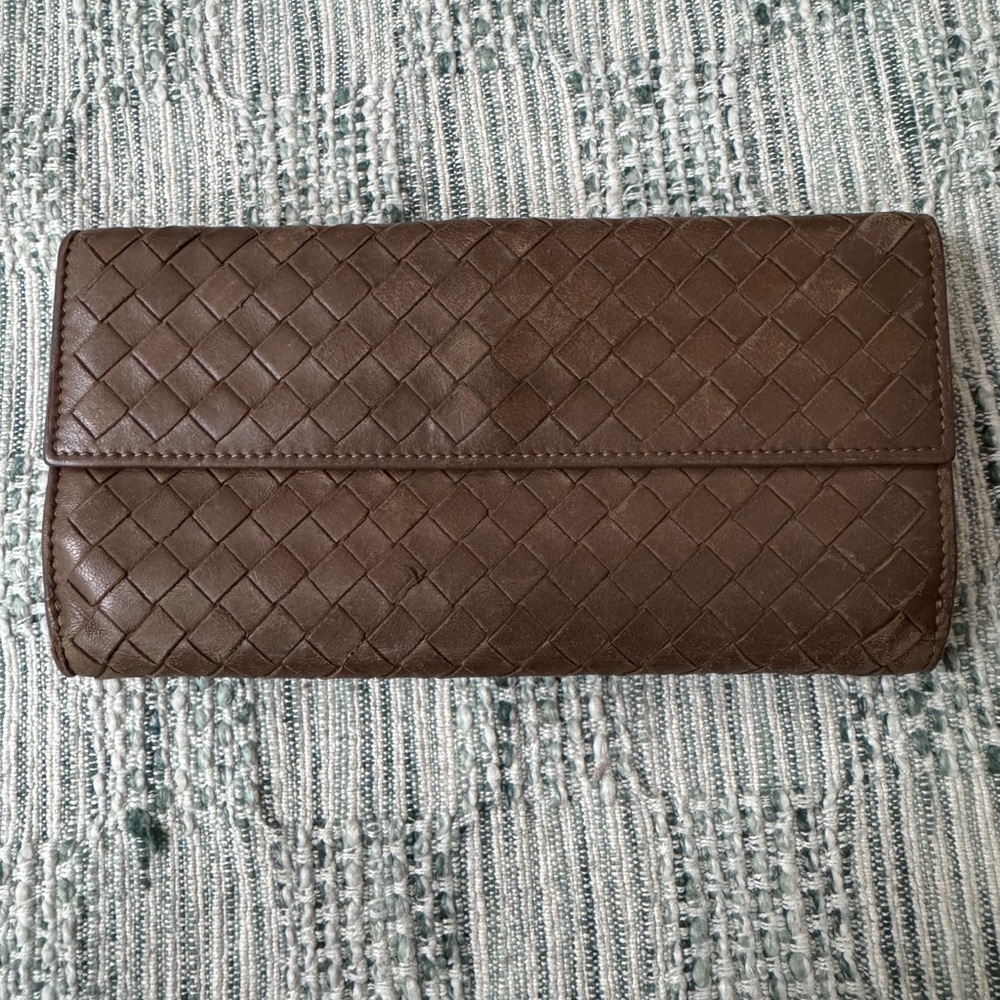 Bottega Veneta Brown Woven Wallet